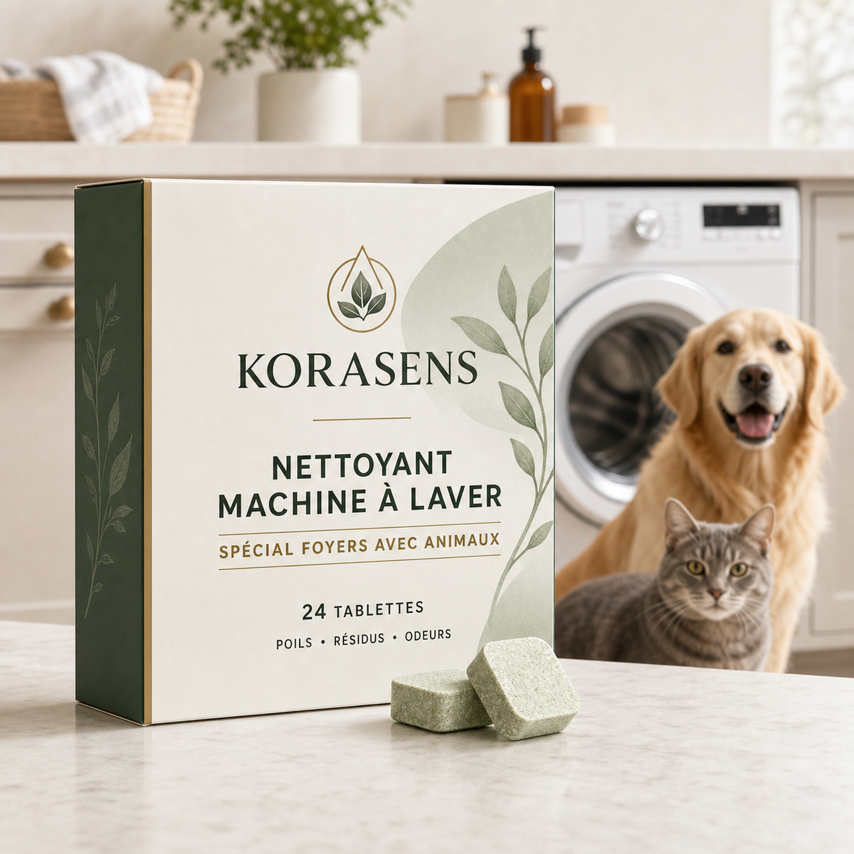 Korasens Nettoyant Machine à Laver — boîte carton 24 tablettes